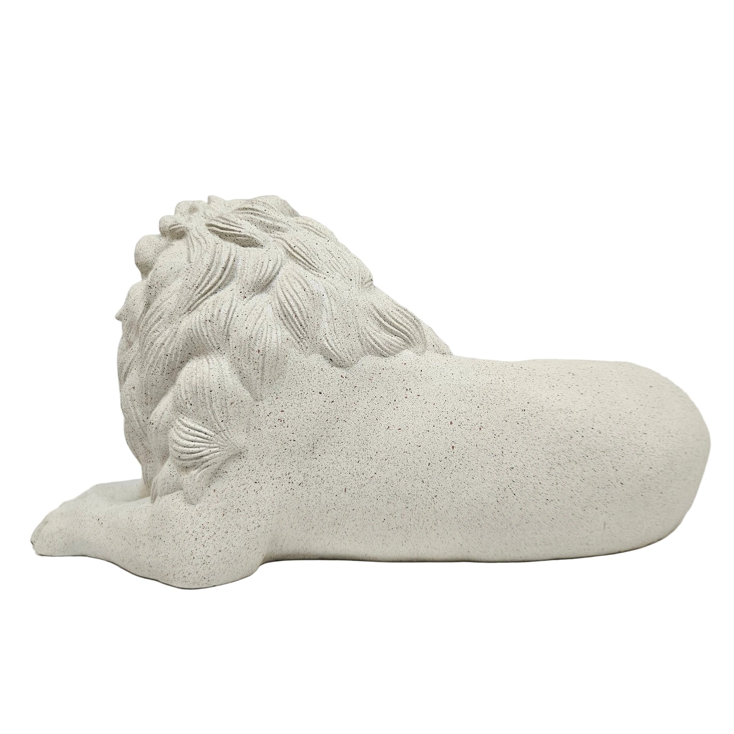 Design Toscano Mansfield Manor Lion Sentinel Statue is crafted from white polyresin and features a classic reclining pose