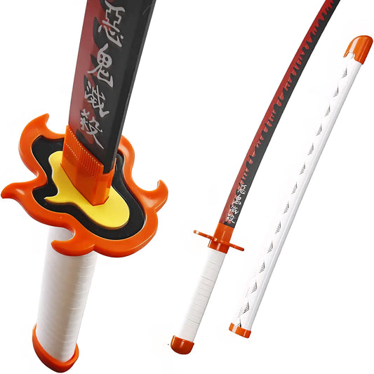 Rengoku Kyojuro Plastic Child-Sized Demon Katana Samurai Sword Cosplay Halloween Costumes