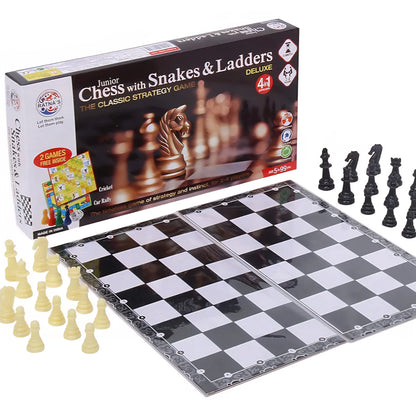 Junior Chess witg Snakes & Ladders Deluxe 4in1 Board game