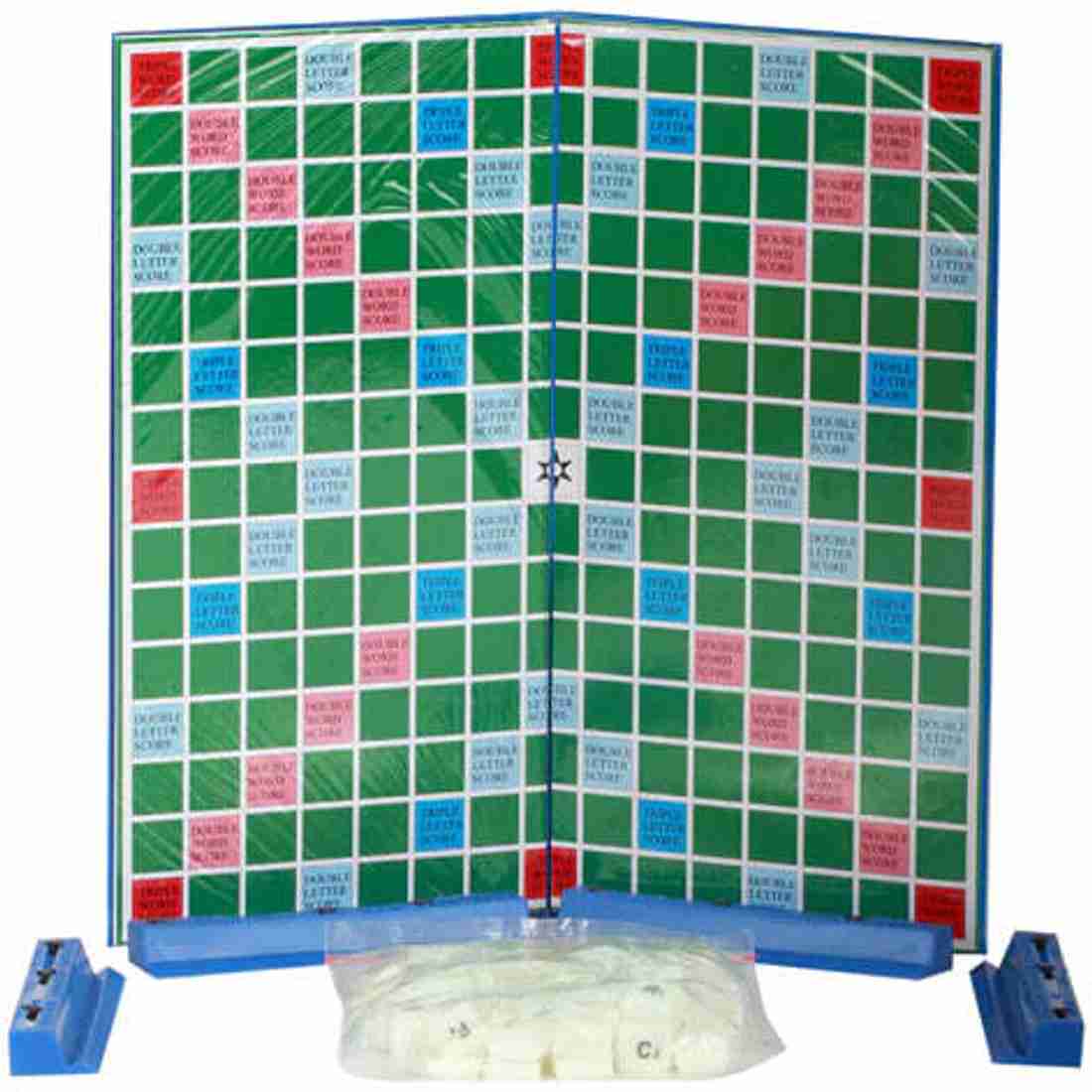 Crossword Board Game with Alphabet Tiles and Score Board
