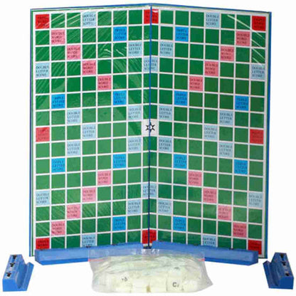 Crossword Board Game with Alphabet Tiles and Score Board