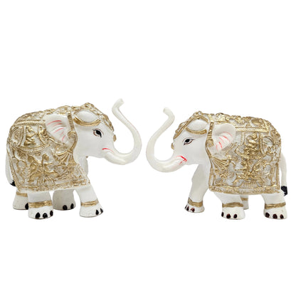 Elephant 2pcs set Idol Showpiece for Vastu, Good Luck, Gifts for House Warming Ceremony and Home Decoration
