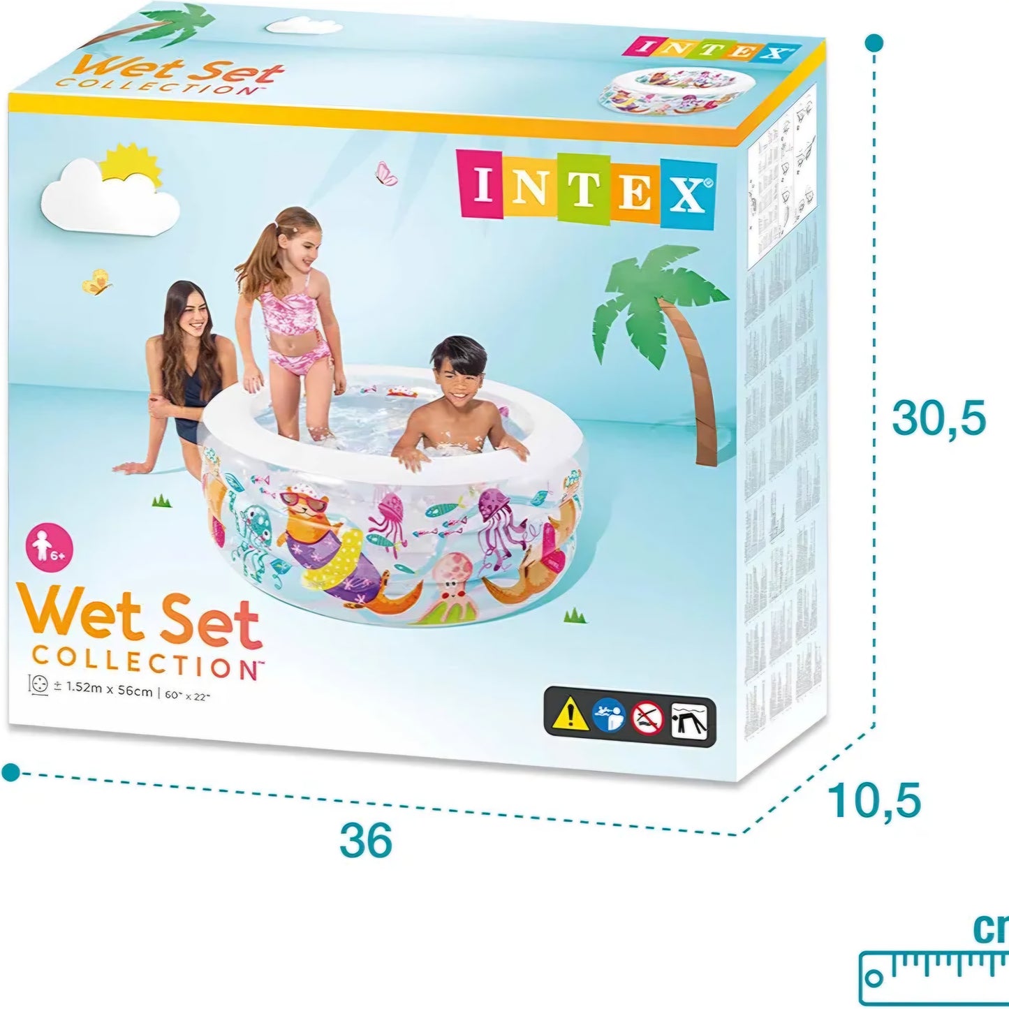 Intex wet set Aqua theme medium size Round Pool for Kids above 6years Bath Kiddie Pool for Summer Play Pool