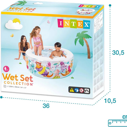 Intex wet set Aqua theme medium size Round Pool for Kids above 6years Bath Kiddie Pool for Summer Play Pool