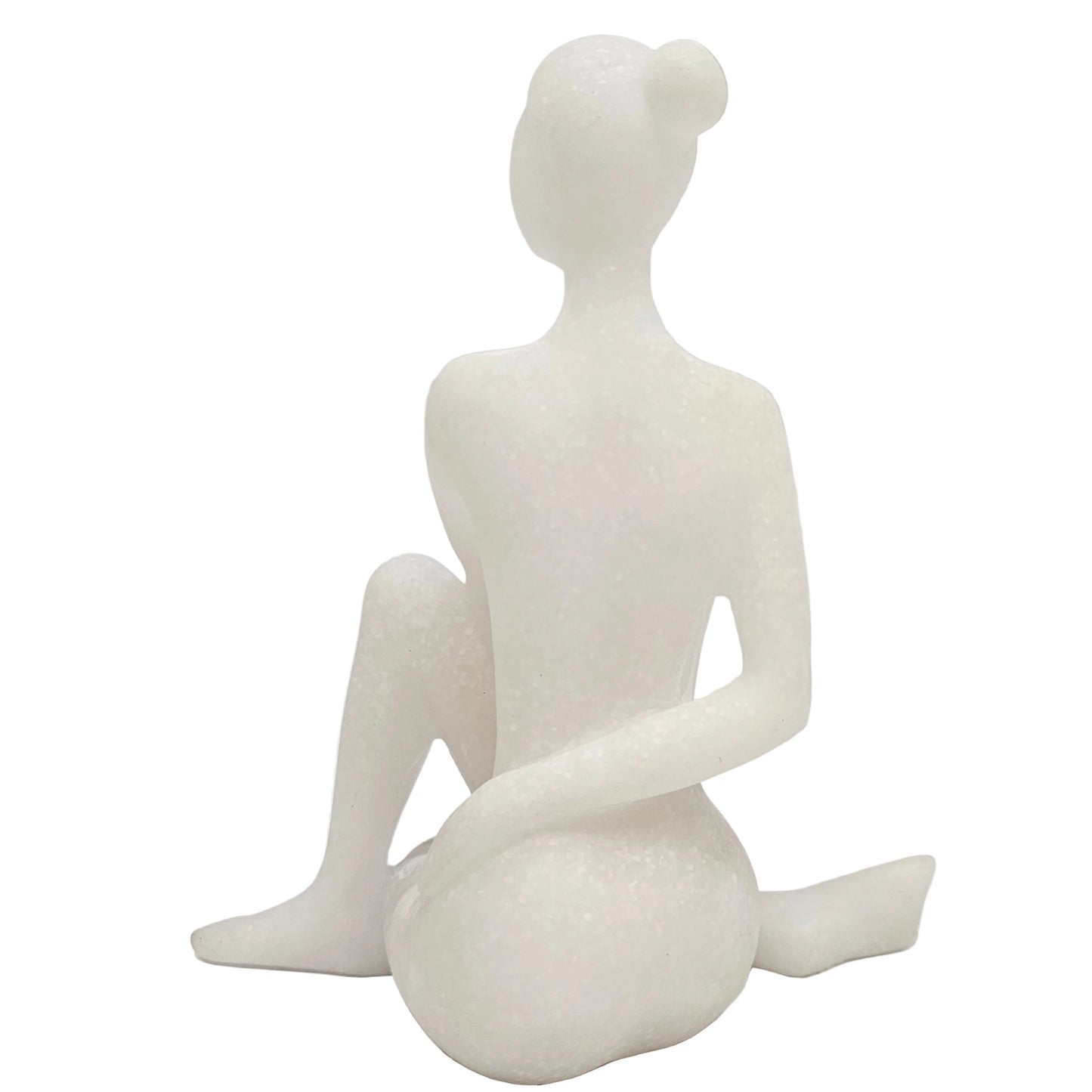 White abstract yoga woman figurine is made from resin or ceramic Statue Showpiece Figurine