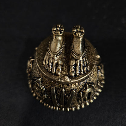 Ayyappan Traders Premium Brass Lord Balaji Charan Paduka For Pooja | Lightweigth Brass Perumal Padham for Pooja| Premium Brass Balaji Feet with Shanku Chakra Namam | Vishnu Charan Padhuka