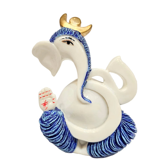 Lord Ganesha Om Shape Blue Dhoti for Peace Making Ganpati Bappa Best for Diwali Decorative Showpiece