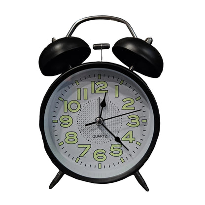 Cute Small Clock with Loud Bell Alarm, Stylish Mini Table Clock for Kids Boys Girls Students Heavy Sleepers Study Table