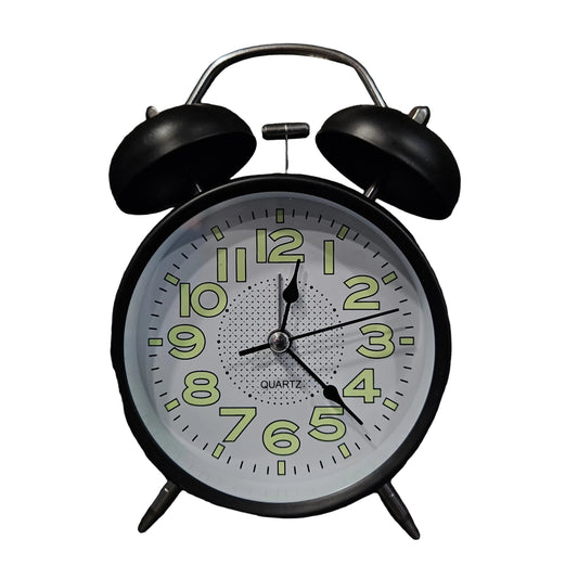 Cute Small Clock with Loud Bell Alarm, Stylish Mini Table Clock for Kids Boys Girls Students Heavy Sleepers Study Table