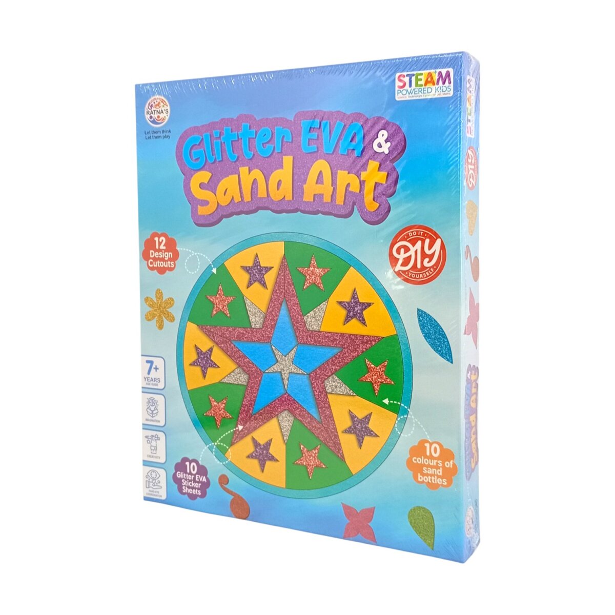Ratna’s Glitter EVA and Sand Art Kit | Creative DIY Craft Set | Fun Art Activity for Kids | 7+ Years