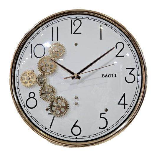 Modern Vintage Rustic Wall Clock with Moving Gears Steampunk Clocks Suitable for Living Room
