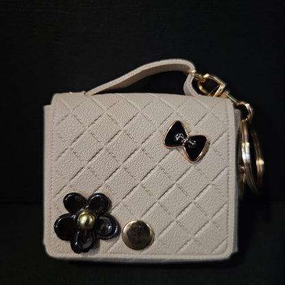Keychain Mini Faux Leather Coin Purse Keychain Storage Bag Headphone Bag Keychain Bag