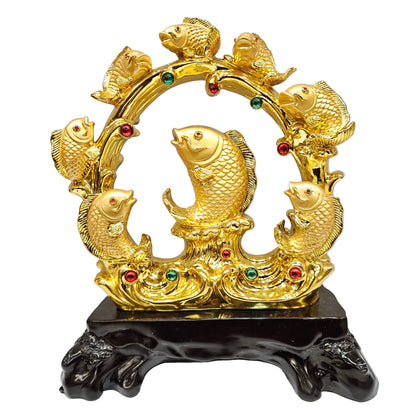Resin Fish Statue,Chinese Handmade Arowana Fish Scuipture,feng Shui Wealth Lucky Fish Figure,Best Gift for Business Opening Feng Shui Decor