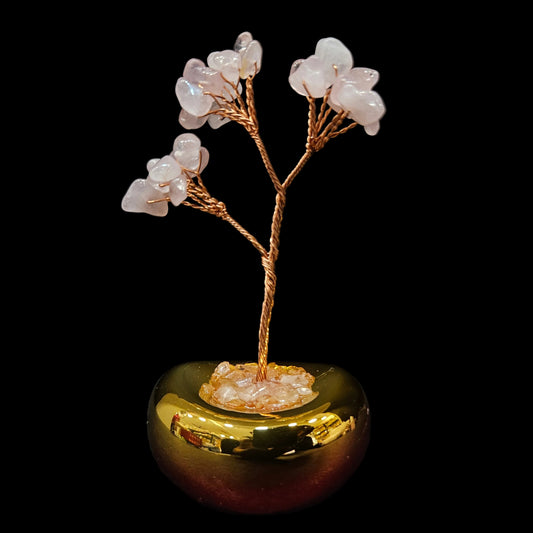 Crystal Tree Decor Natural Crystal Money Tree Ornament with Base for Good Luck, Wealth& Prosperity- Home Office Decor Spiritual Gift