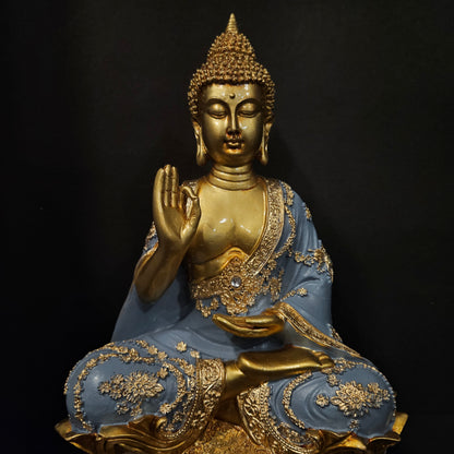 Lord Buddha with attractive stones designe sitting on lotus for home & Pooja room decor