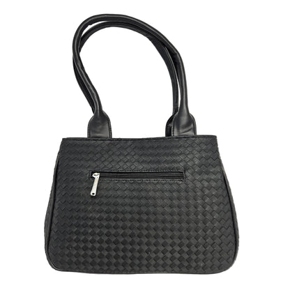 Women’s Premium Black Textured Medium Shoulder Bag