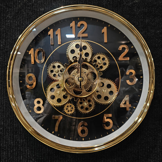 Vintage Oversized Modern Large Wall Clock with Moving Gears Steampunk Clocks
