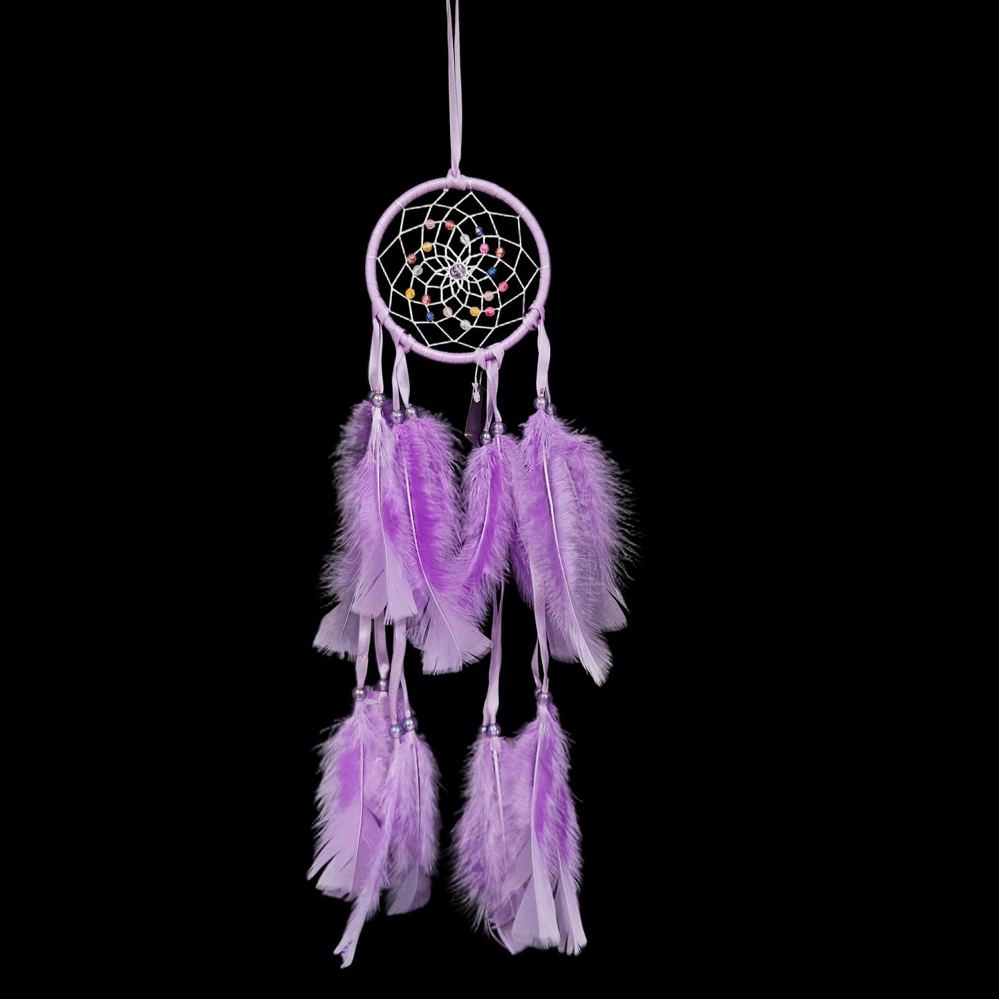 Dream Catchers Wall Decor for Women Purple Dreamcatcher Hanging Decor with Feathers and Beads,Handmade Craft Wall Hanging for Bedroom Home Decor Party Wedding Gift