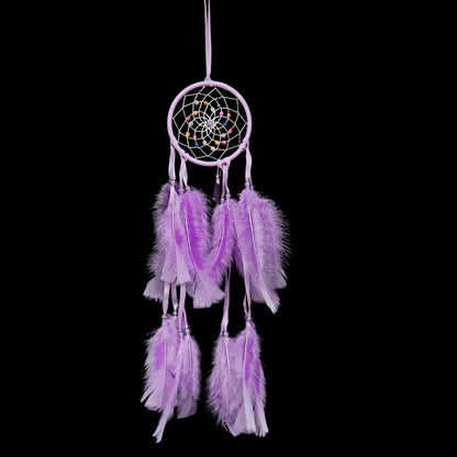 Dream Catchers Wall Decor for Women Purple Dreamcatcher Hanging Decor with Feathers and Beads,Handmade Craft Wall Hanging for Bedroom Home Decor Party Wedding Gift