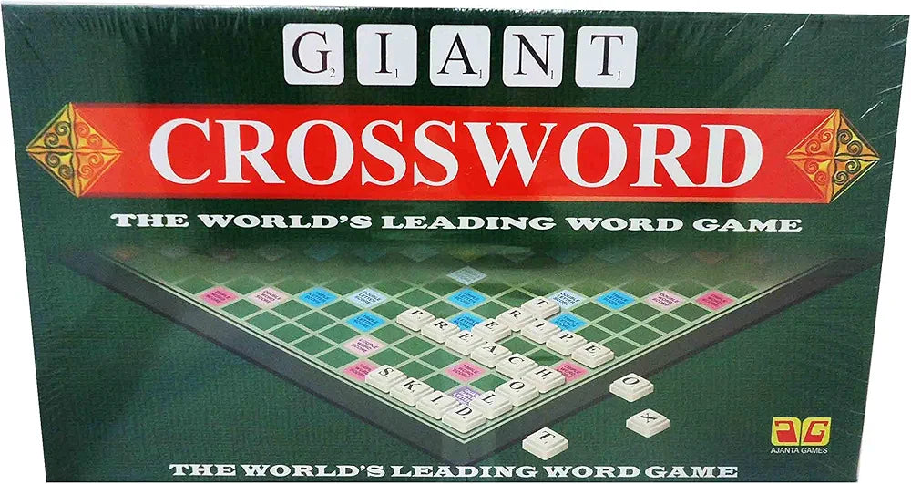 Crossword Board Game with Alphabet Tiles and Score Board