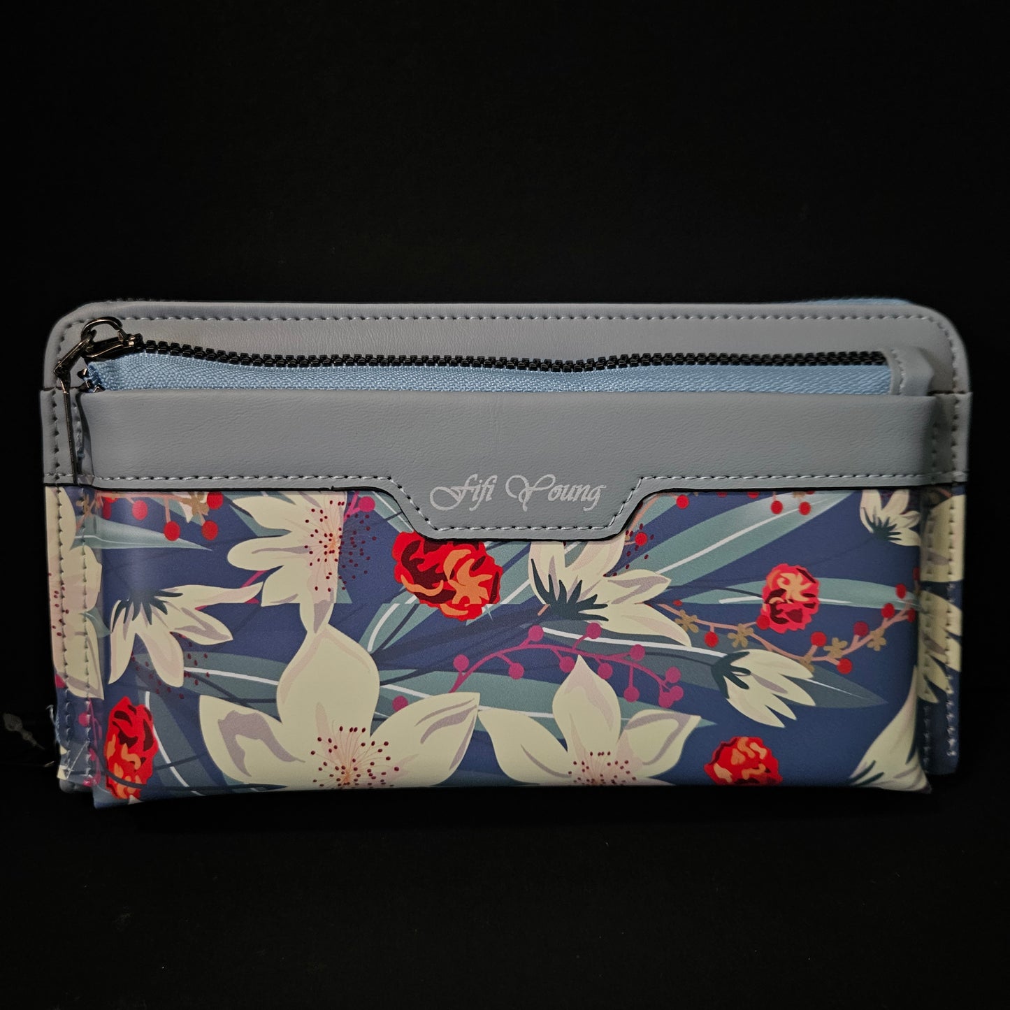 Leather Thin Slim Wallets for Women Wallet for Women with Double Zipper