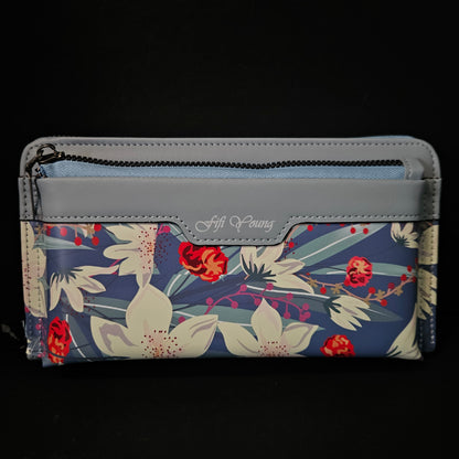 Leather Thin Slim Wallets for Women Wallet for Women with Double Zipper