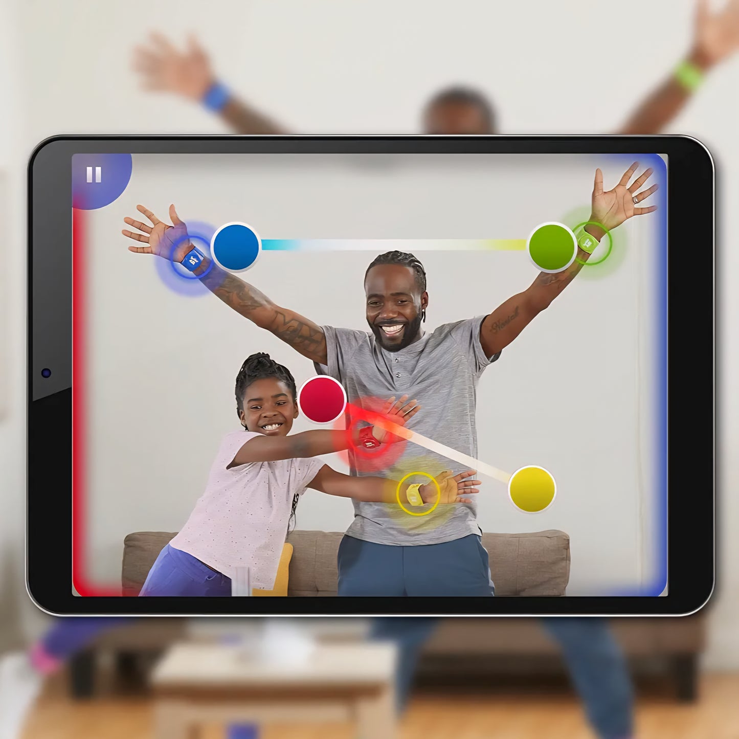 Twister Air Game | AR App Play Game with Wrist and Ankle Bands | Links to Smart Devices | Active Party Games for Kids and Adults | Ages 8+
