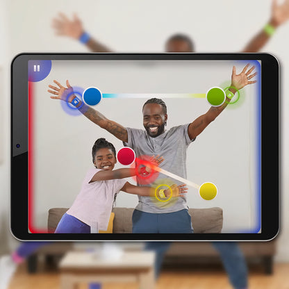Twister Air Game | AR App Play Game with Wrist and Ankle Bands | Links to Smart Devices | Active Party Games for Kids and Adults | Ages 8+