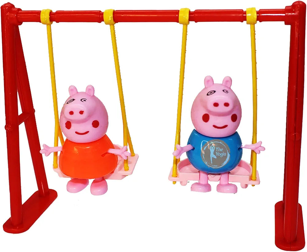 Pepp'a Pig's Family Playground Park Set with Pig Family Figures, Slide, Swing, See-Saw, Easel Sets Pieces for Kids/Pretend Playground Set for Kids. Best for Birthday Gifts