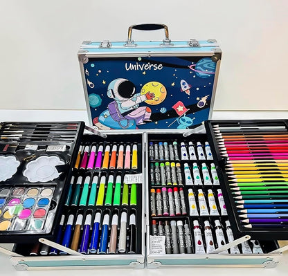 Kit Space Crafty Portable Art & Painting Color Kit for Kids & Adults". It is a 145-piece art set with a space theme.