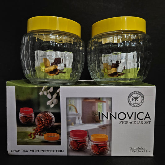 Innovica Storage 2 piece glass jar set Crafted with perfection