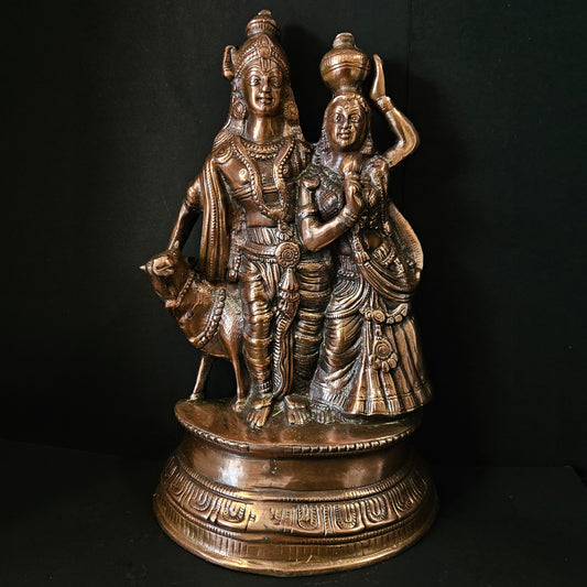 Brass Made Shri Radha Krishna Idol with Darling Cow/ Radha Brass Idol