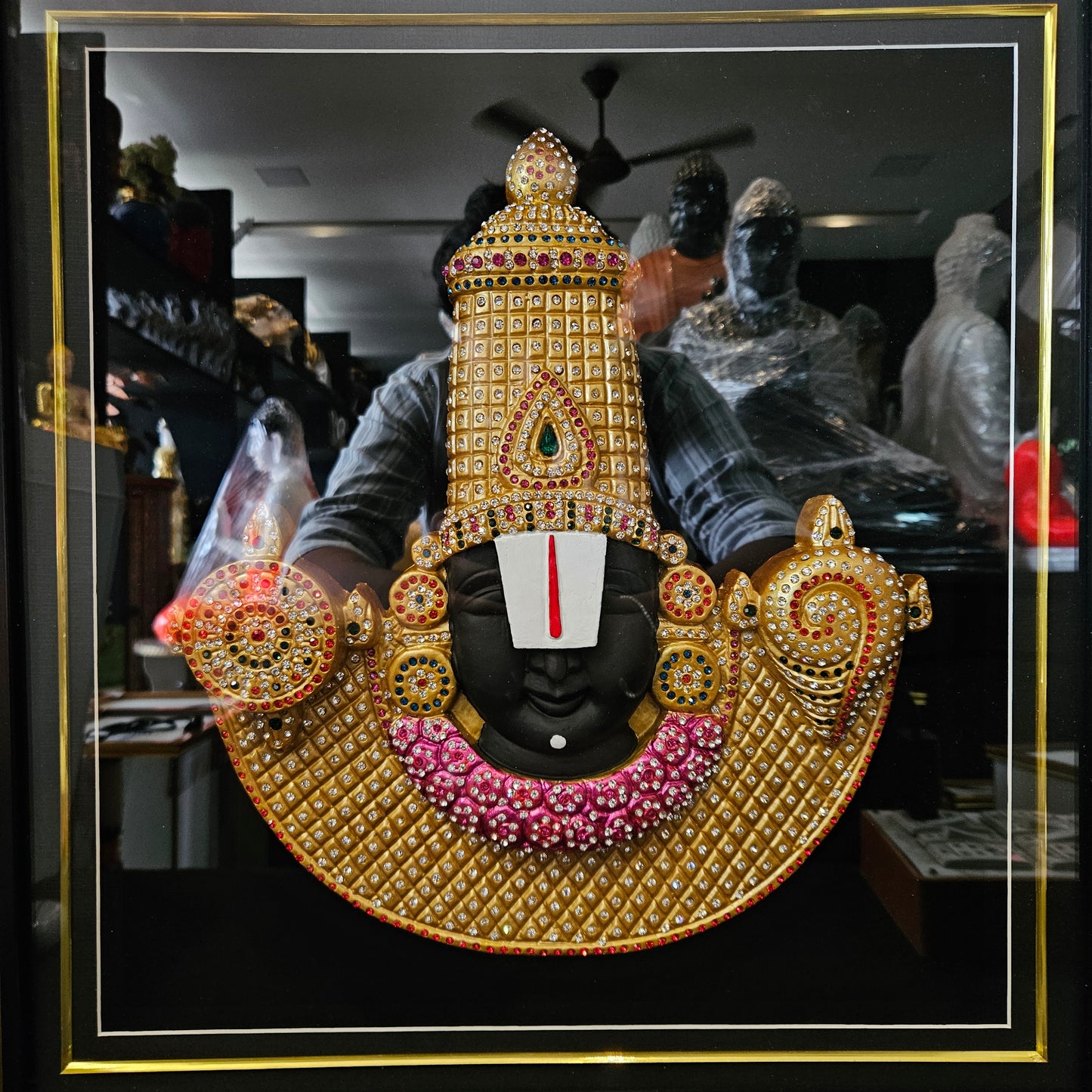 Tirupati Balaji decorated with attractive stones wall hanging perfect for Marriage gifting,house warming