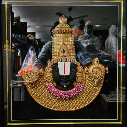 Tirupati Balaji decorated with attractive stones wall hanging perfect for Marriage gifting,house warming