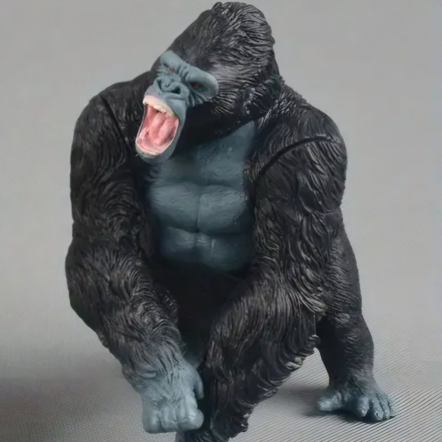 Animated Animal Action Figurine Black Gorillas in Battle with Axe - ABS Material
