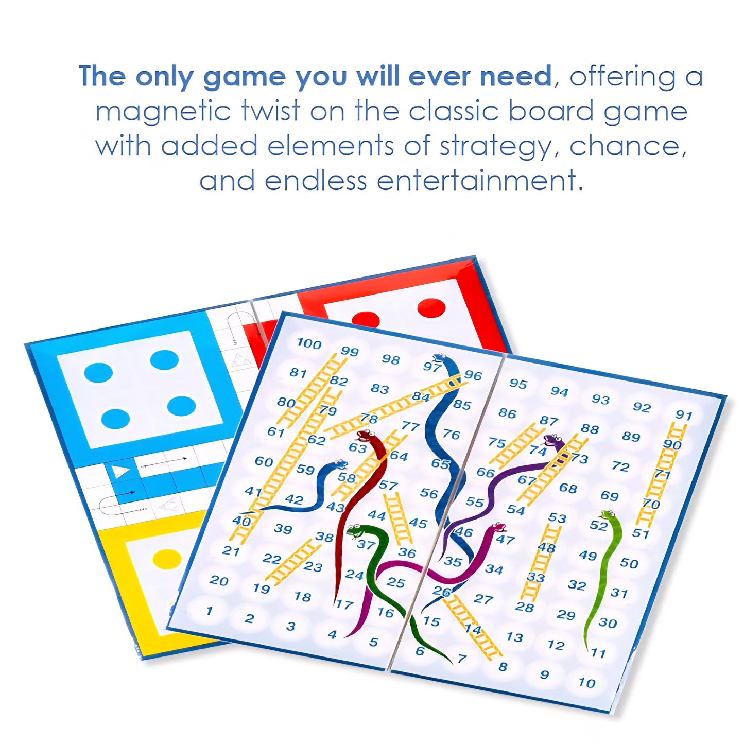 Ratna's Magnetic Snakes and Ladders with Ludo Board Game for Kids and Family Fun