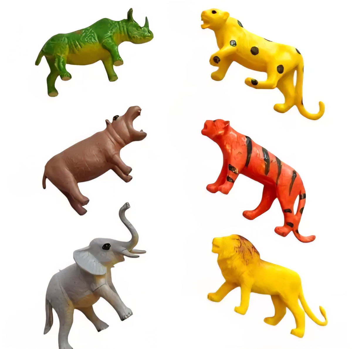 Wilds Animals 6 Pieces non toxic Big Size Shaped MultiColor