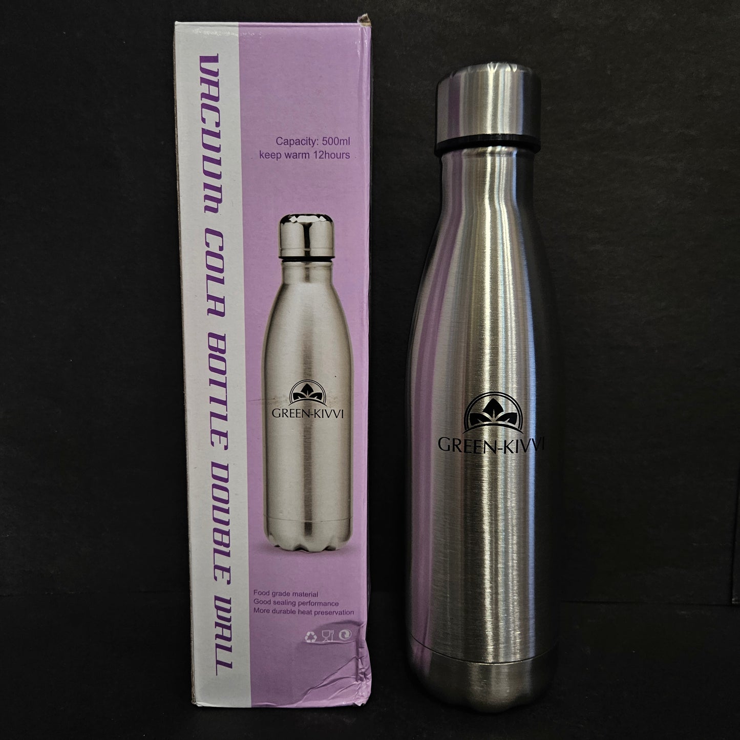 Green kivvi Vacuum cola Bottle double wall hot&Cold Stainless Steel Water Bottle
