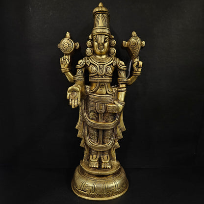Lord Venkateshvara as Balaji at Tirupati In Brass Handmade Made In India Brass idol