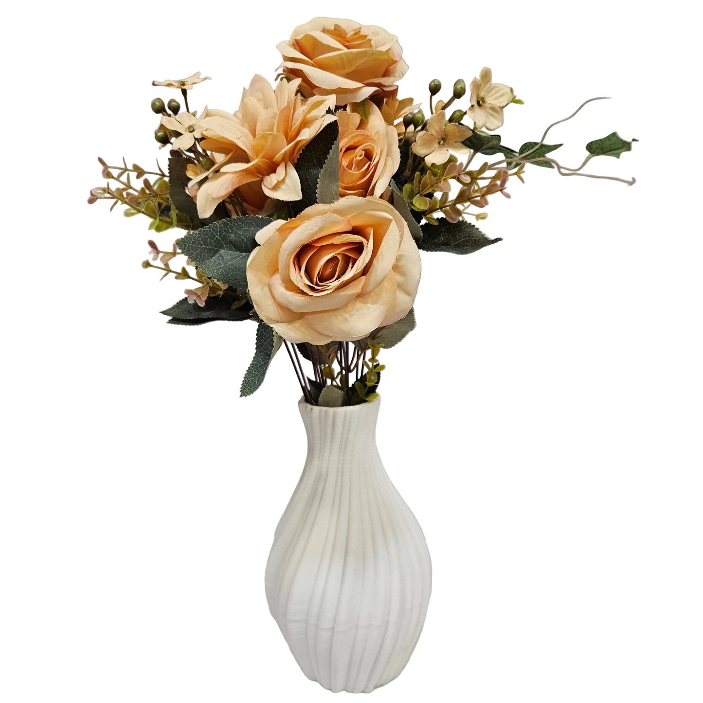 Novelty Boy Modern Designer Vase, Ribbed Texture, Matte Finish, for Living Room, Office Desk, Minimal Interiors