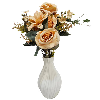 Novelty Boy Modern Designer Vase, Ribbed Texture, Matte Finish, for Living Room, Office Desk, Minimal Interiors