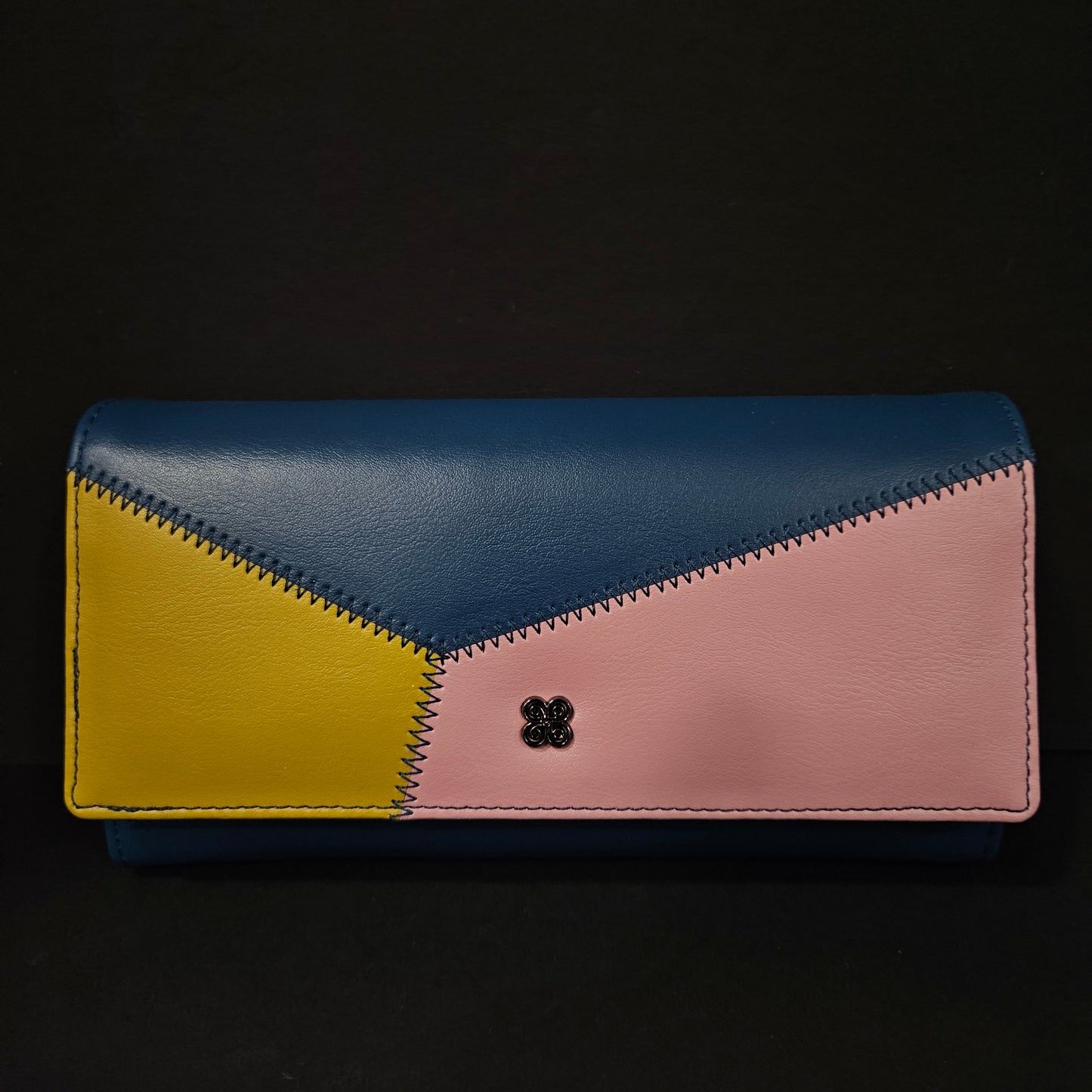 Leather Thin Slim Wallets for Women with magnetic Button