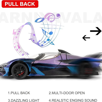 Apollo EVO Alloy Car Model Pull Back Function with Realistic Sound & Bright LED Lights Perfect Toy Die-Cast for Kids & Collectors