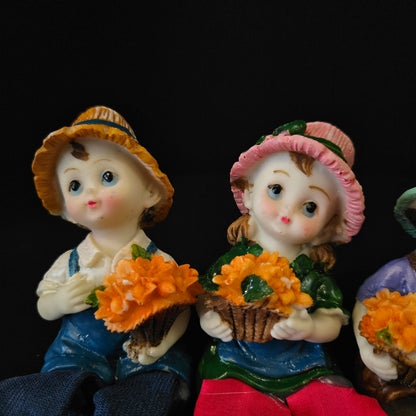 Set of 4 Kids Love couple Statue - Handicraft Decorative Home Interior & Table Decor Figurine / Marriage Wedding Anniversary Antique Gift item Decorative Showpiece