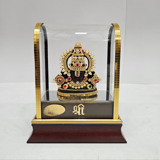 Lord Venkateswara tirupati Balaji 24 carat Gold Plated Cabin Idol for Pooja Room & Home Decor