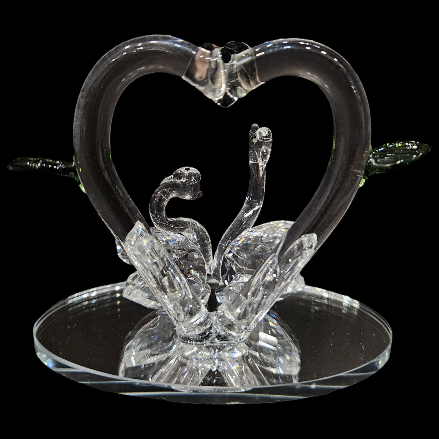 Handcrafted Crystal Glass Mandarin Ducks for Togetherness, Eternal Love and Faith in Relationship Figurine