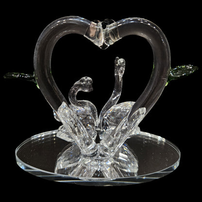 Handcrafted Crystal Glass Mandarin Ducks for Togetherness, Eternal Love and Faith in Relationship Figurine