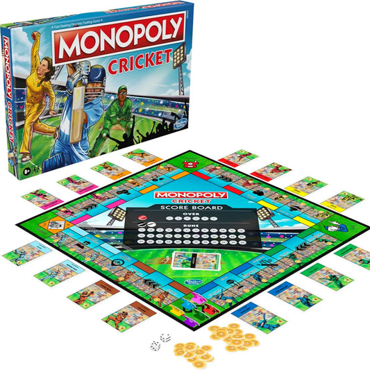Monopoly Cricket Board Game | Cricket-Themed Monopoly Board Game for Families and Kids | for Ages 8+ | for 2 to 6 Players | Christmas Gift for Kids & FamiliesMonopoly Cricket Board Game | Cricket-Themed Monopoly Board Game for Families and Kids | for Ages