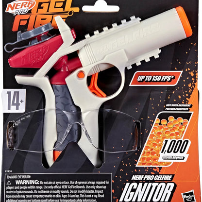 Nerf Pro Gelfire Ignitor Blaster, 1000 Gelfire Rounds, 60 Round Capacity, T-Pull Priming, Up to 150 FPS, Eyewear, Gifts for Teens Ages 14+, Birthday Gift for Kids
