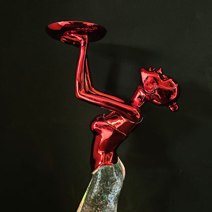 Decorative lady candle Holder with multi colours night lamp